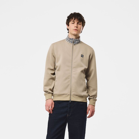 Weekend Offender Mens Grey Alameda Jacquard Rib Track Top