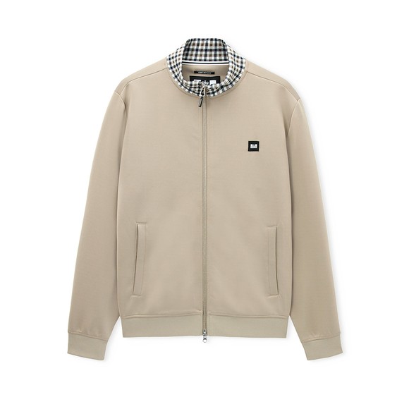 Weekend Offender Mens Grey Alameda Jacquard Rib Track Top