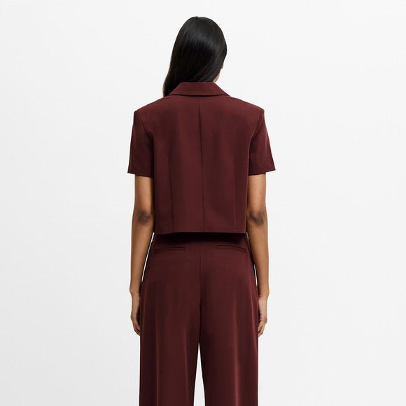 French Connection Womens Red Rena Tailored Cropped Blazer #3