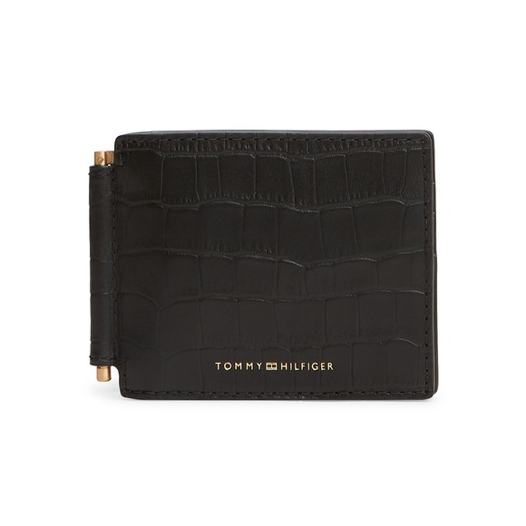 Tommy Hilfiger Mens Black Croc Mini CC Wallet