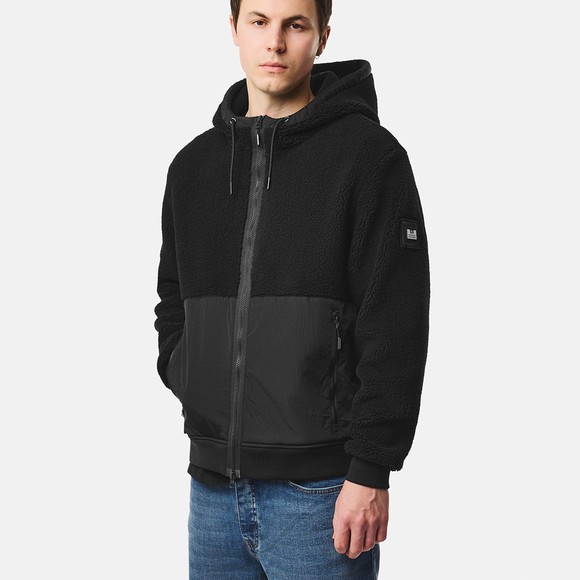 Weekend Offender Mens Black Debden Zip Through Fleece Hoody