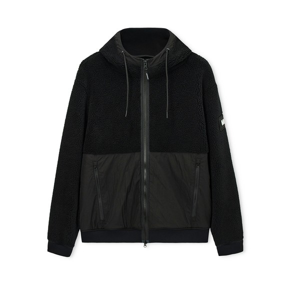 Weekend Offender Mens Black Debden Zip Through Fleece Hoody