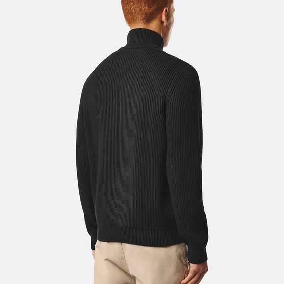 Weekend Offender Mens Black Snetterton Rib Funnel Neck Jumper main image