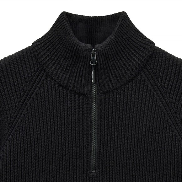 Weekend Offender Mens Black Snetterton Rib Funnel Neck Jumper main image