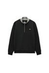 Weekend Offender Mens Black Henson Jacquard Rib 1/4 Zip Jumper