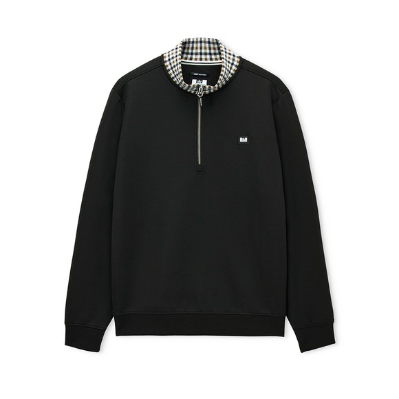 Weekend Offender Mens Black Henson Jacquard Rib 1/4 Zip Jumper main image