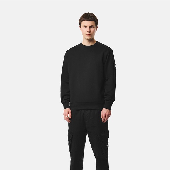 Weekend Offender Mens Black Thunder Crew Sweatshirt With Parachute Binding main image