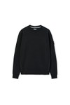 Weekend Offender Mens Black Thunder Crew Sweatshirt With Parachute Binding