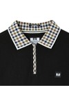 Weekend Offender Mens Black Tipasa Jacquard Rib Polo Shirt
