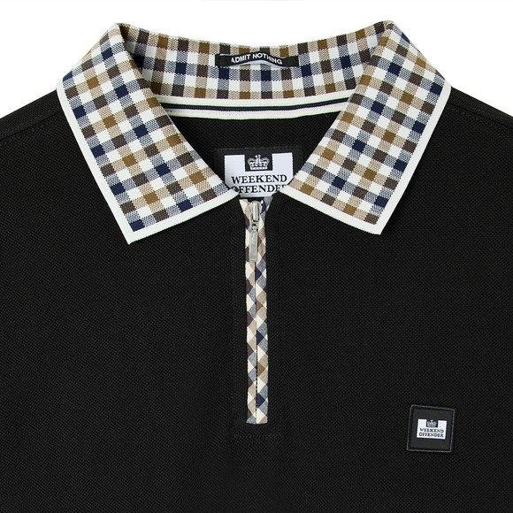 Weekend Offender Mens Black Tipasa Jacquard Rib Polo Shirt main image