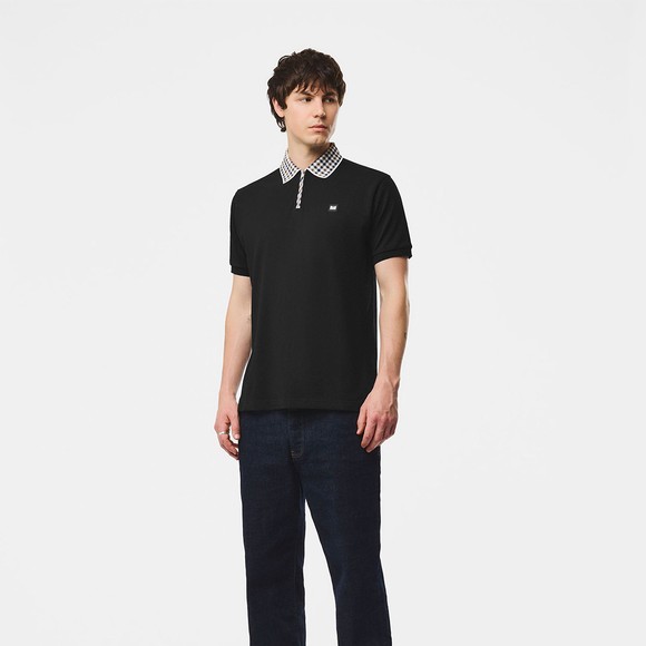 Weekend Offender Mens Black Tipasa Jacquard Rib Polo Shirt main image