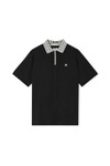 Weekend Offender Mens Black Tipasa Jacquard Rib Polo Shirt
