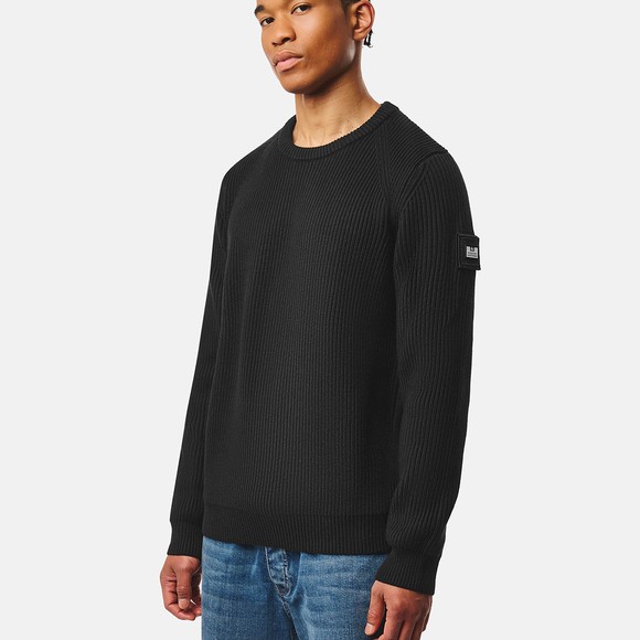 Weekend Offender Mens Black Morello Rib Crew Jumper main image