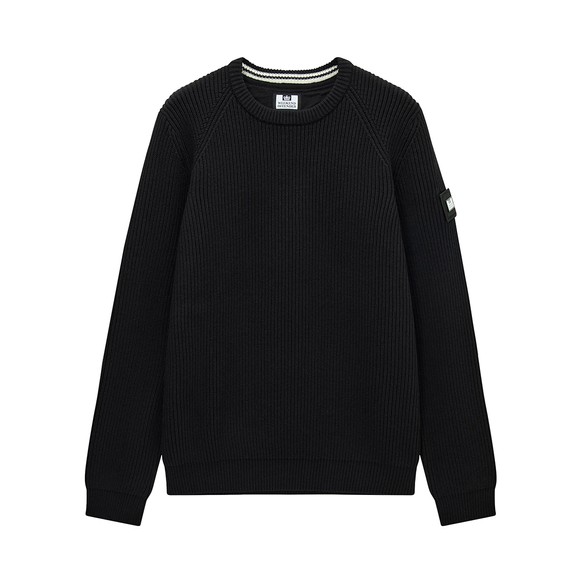 Weekend Offender Mens Black Morello Rib Crew Jumper main image