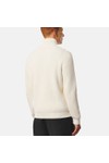 Weekend Offender Mens White Snetterton Rib Funnel Neck Jumper