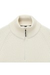 Weekend Offender Mens White Snetterton Rib Funnel Neck Jumper
