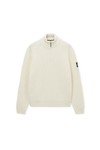 Weekend Offender Mens White Snetterton Rib Funnel Neck Jumper
