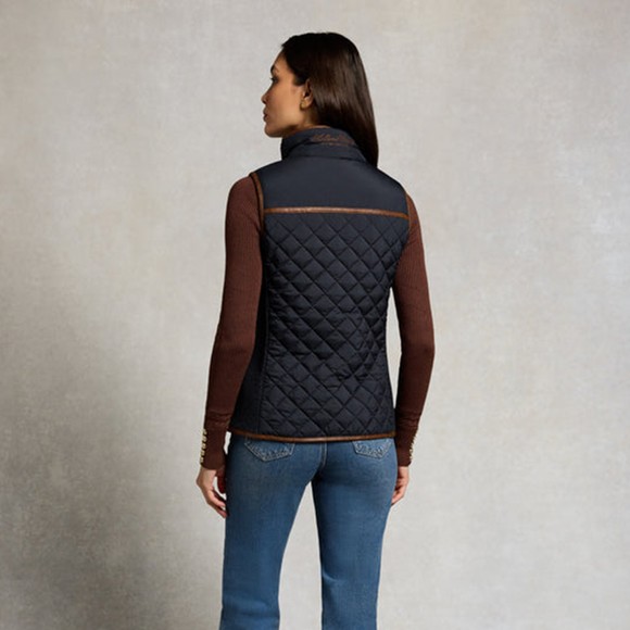 Holland Cooper Womens Blue Boughton Diamond Quilt Gilet #4