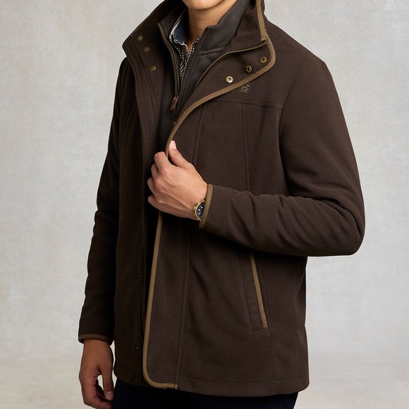 Holland Cooper Mens Brown Fleece Field Jacket #3