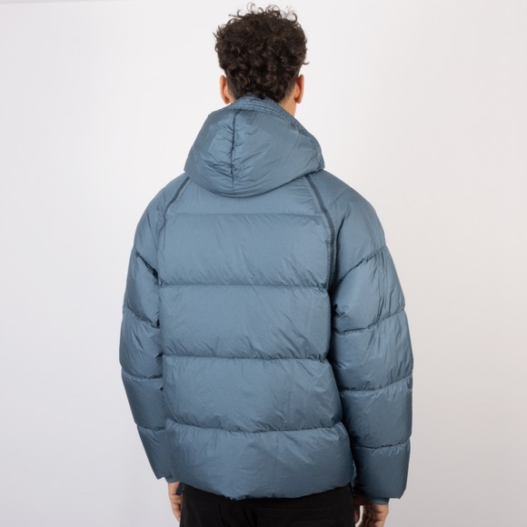 C.P. Company Mens Blue Down Shield Lens Hooded Puffer Jacket #4