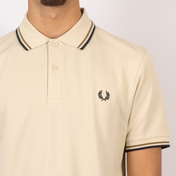 Fred Perry Mens Beige Twin Tipped Polo Shirt #3