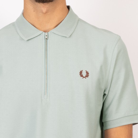 Fred Perry Mens Blue Crepe Pique Polo Shirt #3