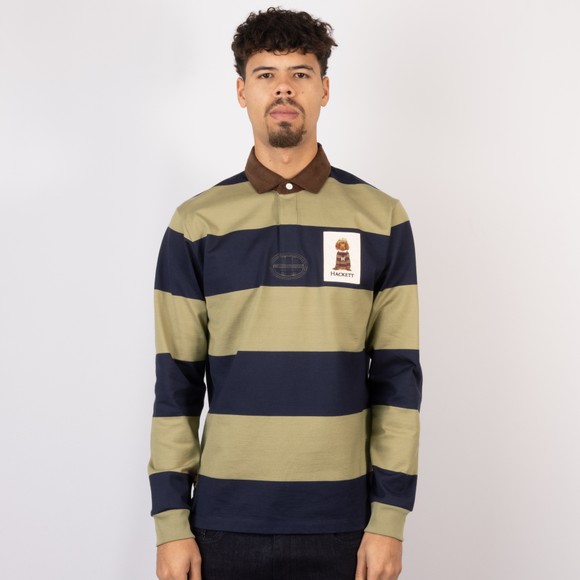 Hackett Mens Blue Heritage Harry STR Rugby Shirt main image