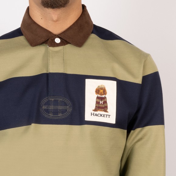 Hackett Mens Blue Heritage Harry STR Rugby Shirt main image