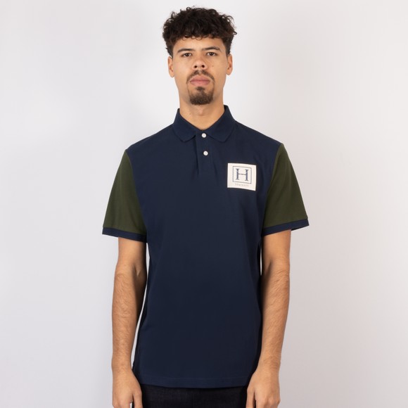 Hackett Mens Blue Heritage Union Jacket Polo Shirt main image