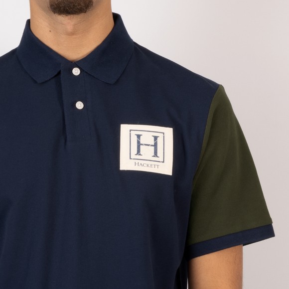 Hackett Mens Blue Heritage Union Jacket Polo Shirt main image