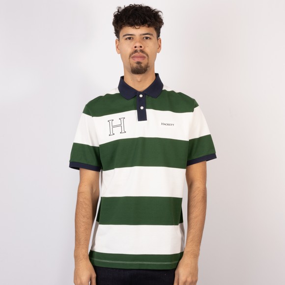 Hackett Mens Green Heritage H Stripe Polo main image