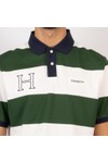 Hackett Mens Green Heritage H Stripe Polo
