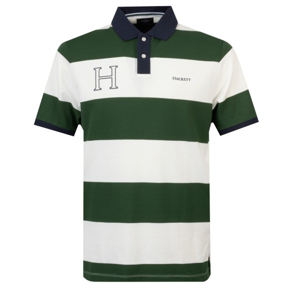 Hackett Mens Green Heritage H Stripe Polo main image