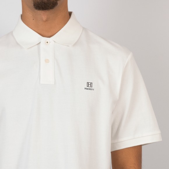 Hackett Mens Off-White Heritage Small Logo Polo Shirt main image