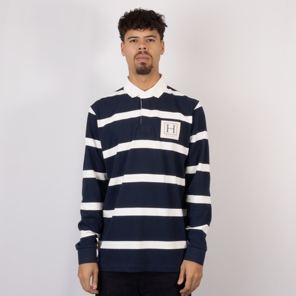 Hackett Mens Blue Heritage Stripe Rugby Shirt main image