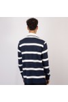Hackett Mens Blue Heritage Stripe Rugby Shirt