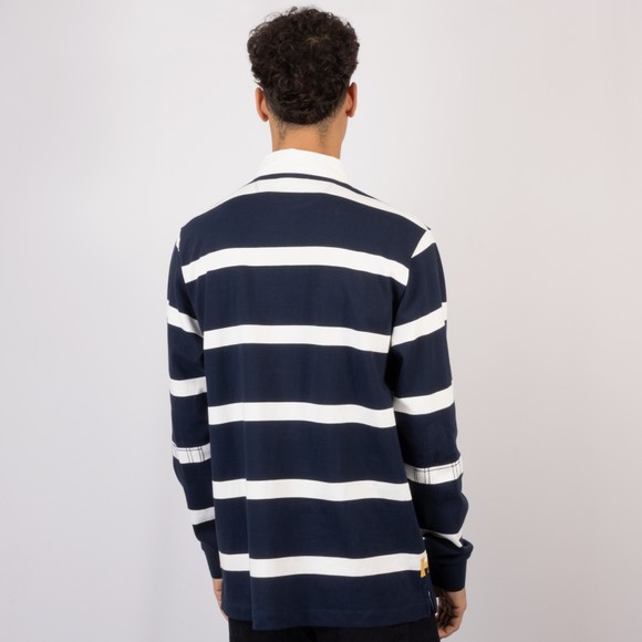 Hackett Mens Blue Heritage Stripe Rugby Shirt main image