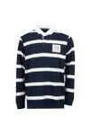 Hackett Mens Blue Heritage Stripe Rugby Shirt