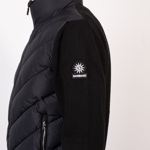 Sandbanks Mens Black Hybrid Full-Zip Cardigan #3