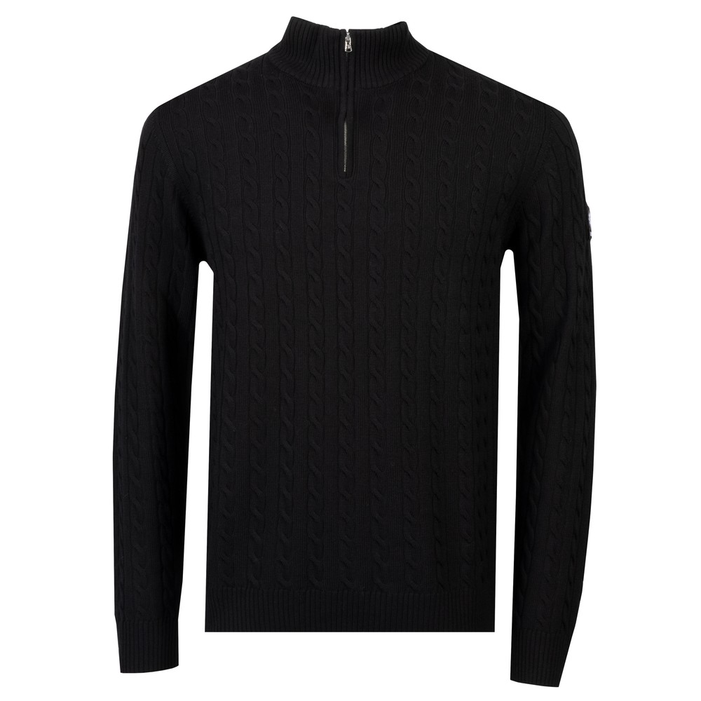 Merino Wool Cable Knit 1/4 Zip Jumper