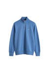 Gant Mens Blue Shield Quarter Zip Sweatshirt