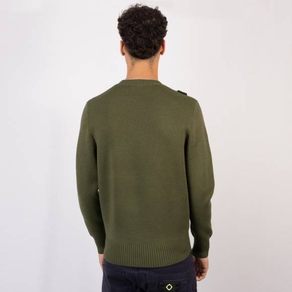 Ma.Strum Mens Green Oka Crewneck Knitted Jumper #4