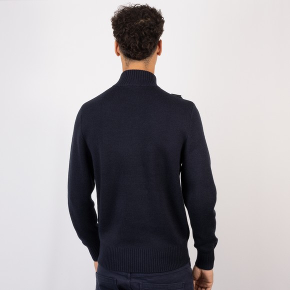 Ma.Strum Mens Blue Sarl Knitted Half Zip Jumper #4