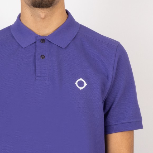 Ma.Strum Mens Blue Pique Polo Shirt #3