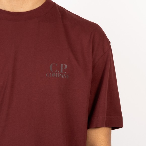 C.P. Company Mens Red Jersey Short Sleeve Logo T Shirt #3
