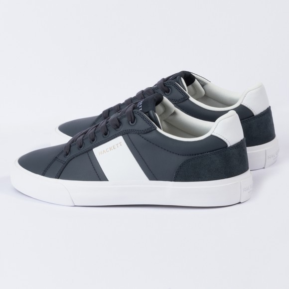 Hackett Mens Blue Blake Handles Leather Trainer main image