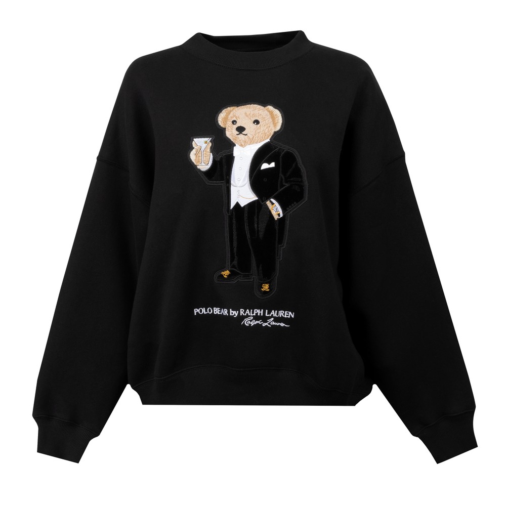 Martini Polo Bear Patch Fleece Crewneck