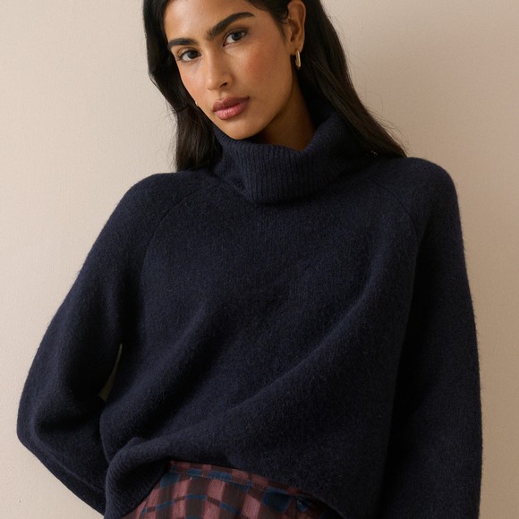 Nobody's Child Womens Blue Roll Neck Jumper #3