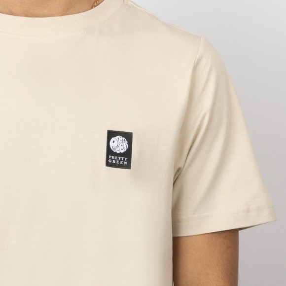 Pretty Green Mens Beige Sinclair T-Shirt main image