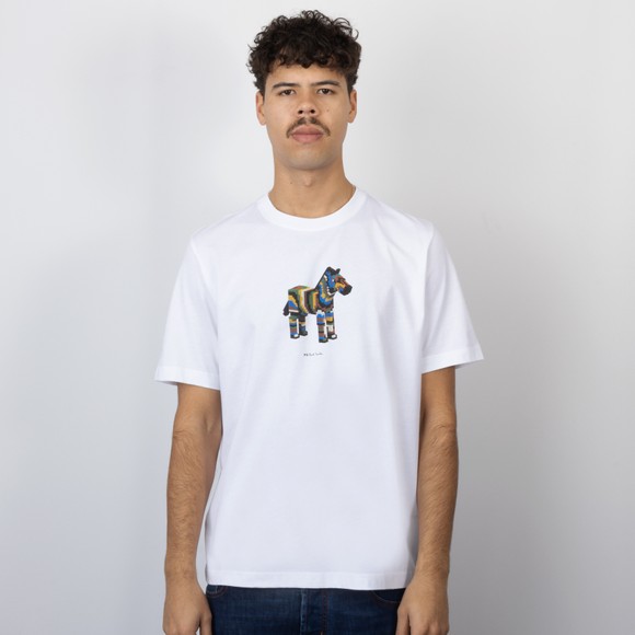 PS Paul Smith Mens White Blocks Zebra T-Shirt #3